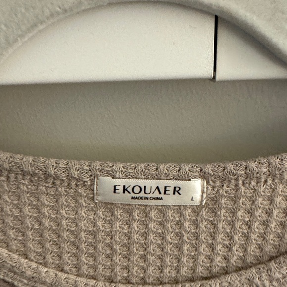 Exqule Beige Waffle Knit Sweater - Picture 2 of 4